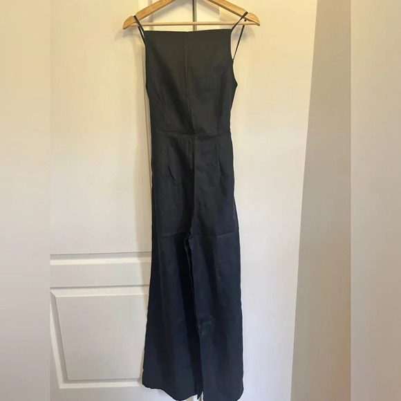 NWT Reformation Ciara Linen Sleeveless Jumpsuit Relaxed Leg Black | size 0 - Picture 7 of 11
